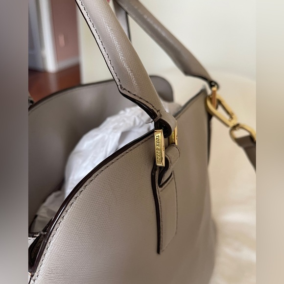 Tory Burch Gray Dome Satchel with Gold Hardware - Picture 4 of 7